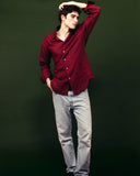 The Amalfi Burgundy Linen